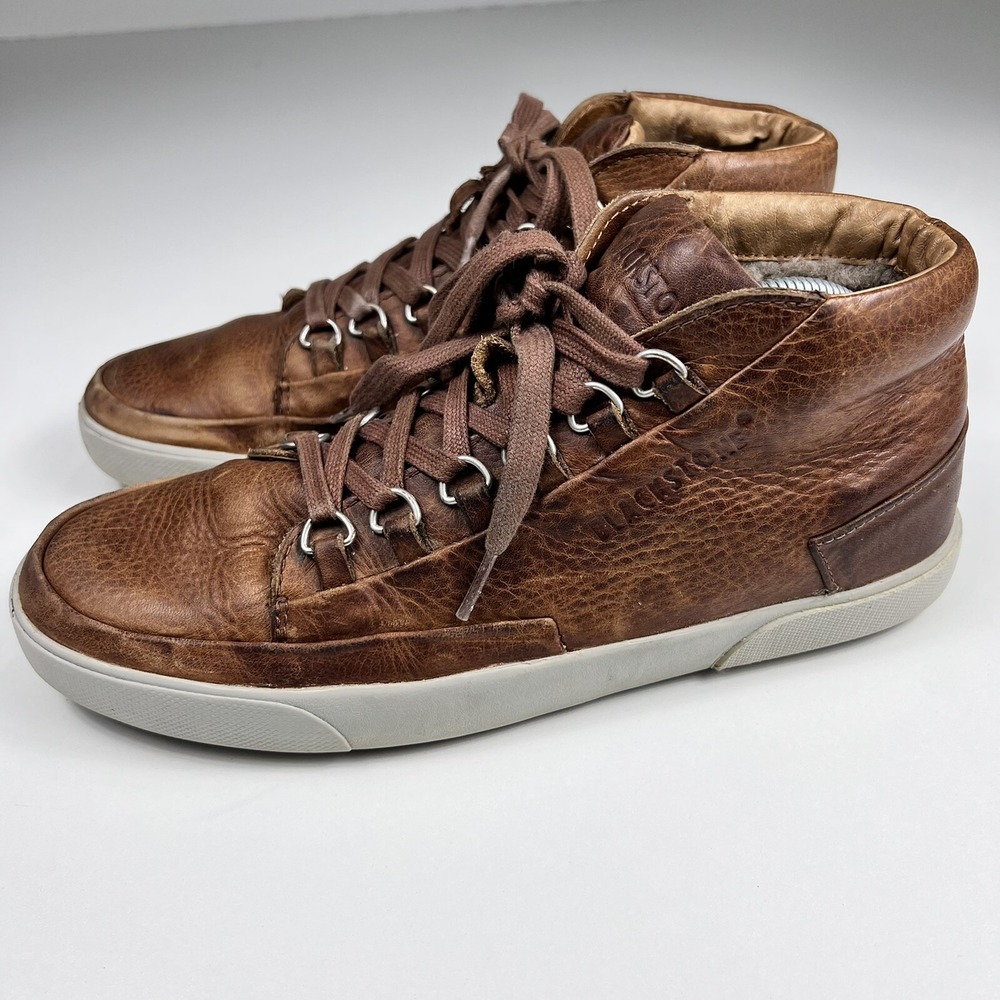 Original Blackstone KM-02 Handmade Sherpa Lined Leather Sneakers Men's Size 8.5